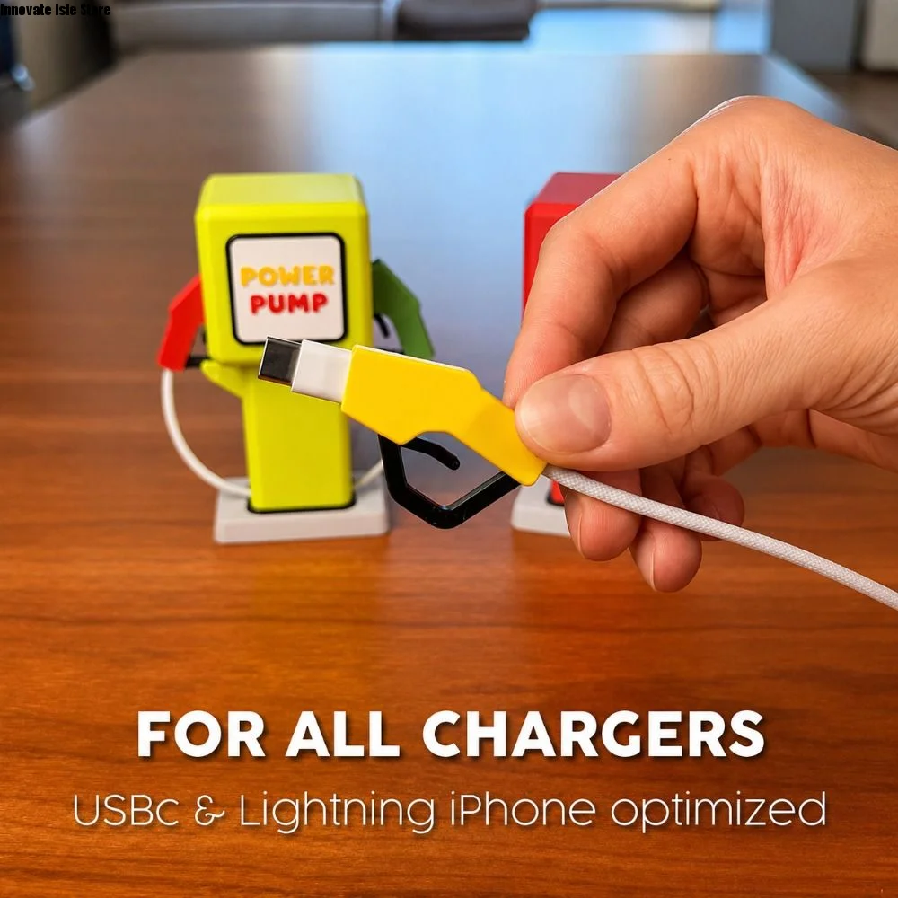 Fun Unique Mini Desktop Charging Station Small Portable Cable Storage Case Compact 3D Printed Organizer Box Office Use
