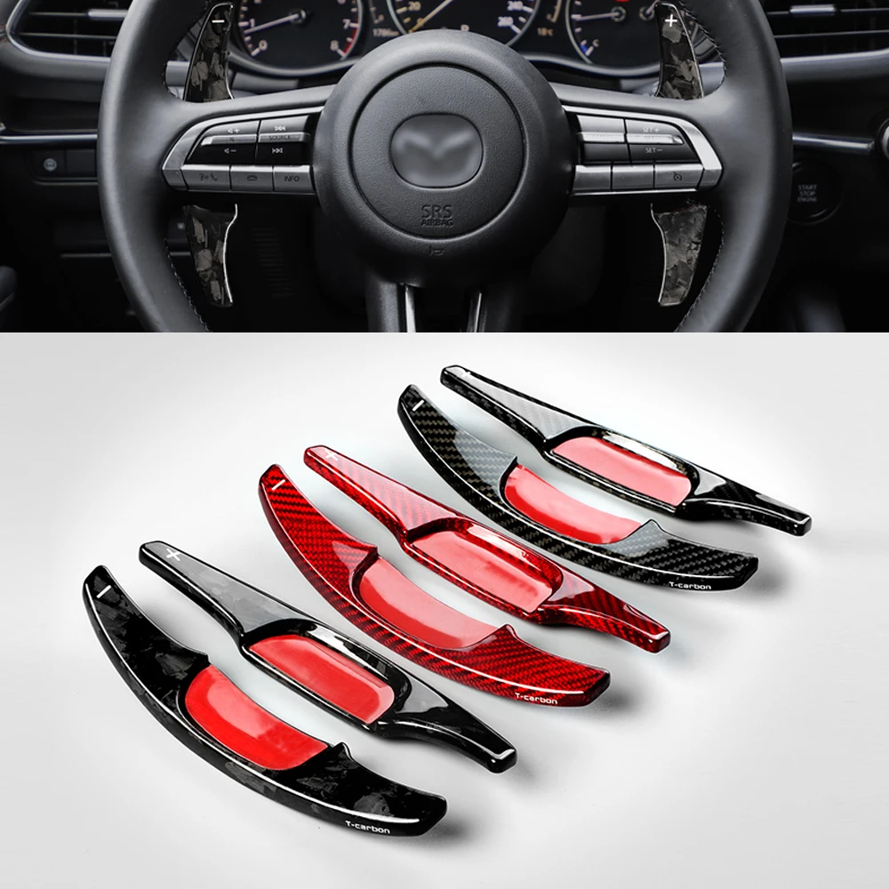 

Pure Carbon Fiber Steering Wheel Paddle Shifter Extensions Fit for Mazda 3 Axela CX30 CX-30 2021 Car Shift Paddles Accessories