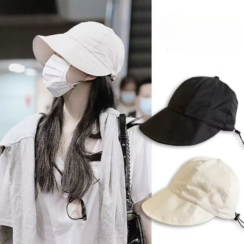 

Sun Protection Solid Sun Hat Adjustable Strap Fishing Hiking Hat Outdoor Breathable Foldable Beach Baseball Cap Quick Drying Hat