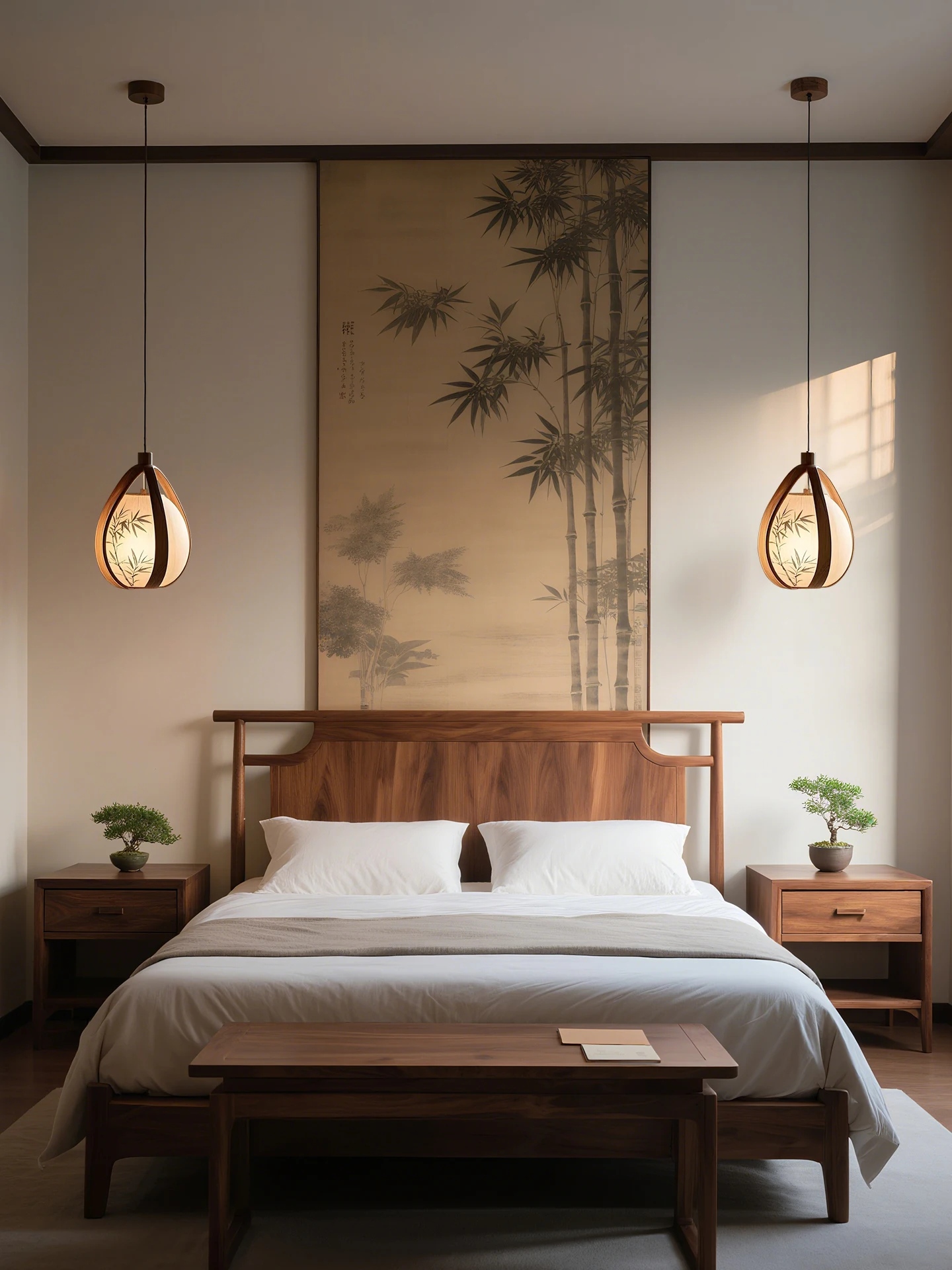 Song Dynasty Oriental Home Aesthetics Zen Small Chandelier, Bedroom Bedside Lamp