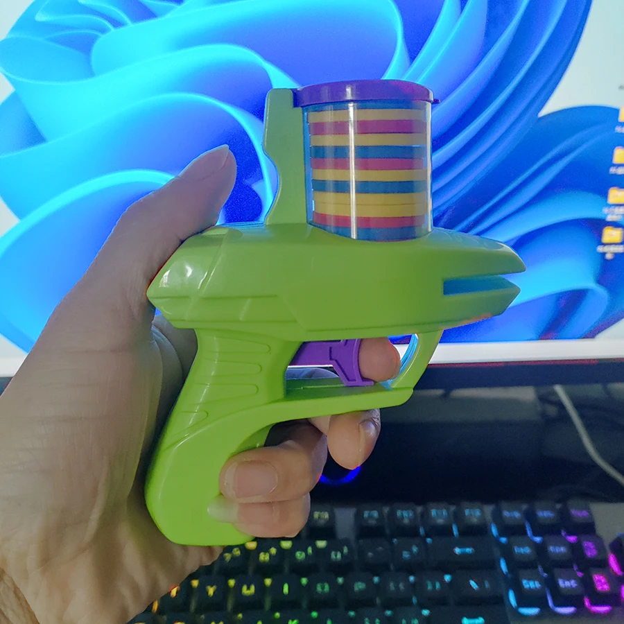 Flying saucer radish soft bomb launcher children's toy flying saucer gun parent-child interactive two-player battle outdoor acti