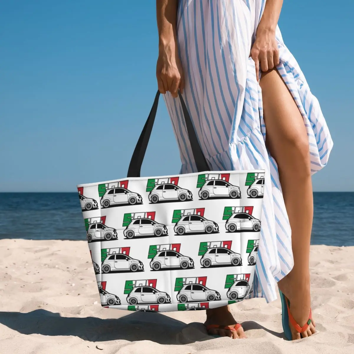 Fiat 500 Abarth Beach Tote Bag Sport Palestra Yoga Borsone Borsa tote grande Borsa da viaggio da donna Borsa fitness