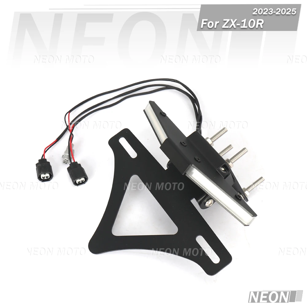 

FOR KAWASAKI ZX-10R 2023-2025 Motorcycle license plate holder integrated with turn signal integrated Short tail