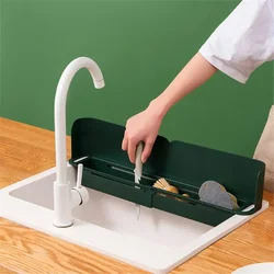 Kitchen Sink Water Splash Guards with Sucker Waterproof Screen for Dish Fruit Vegetable Washing Anti-water Board