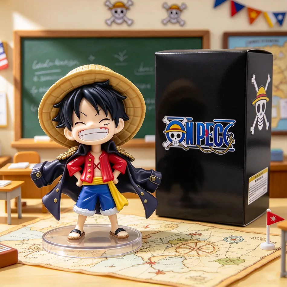 2026 One Piece Monkey D Luffy Anime Figure Toys Confident Smiley Luffy Three Form Face Changing Action Figurine PVC Model Doll
