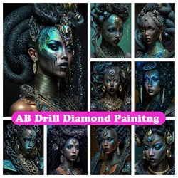 Medusa 5D DIY AB Diamond Painting Embroidery Fantasy Snake Woman Cross Stitch Mosaic Handicraft Pictures Craft Homcor Gift