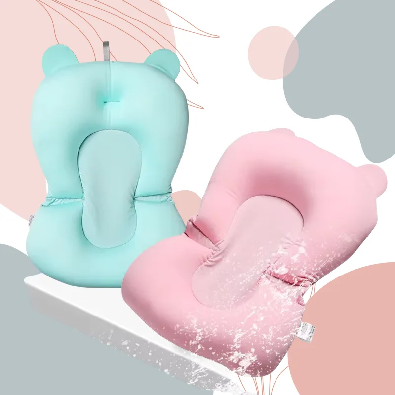 

Baby Bath Seat Support Mat Foldable Baby Bath Tub Pad & Chair Newborn Bathtub Pillow Infant Anti-Slip Soft Comfort Body Cushion