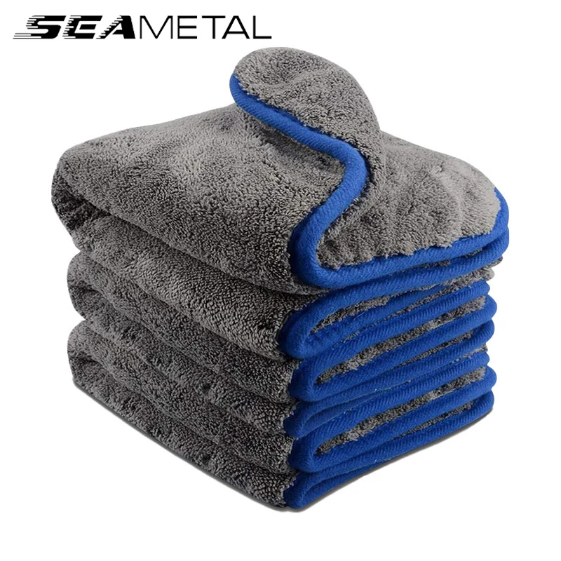 SEAMETAL Motorcycle Cleaning Towel Soft 1200GSM Detailing Wash Towel 40X40cm Car Care Rag Thickened Wet and Dry Towels Accessory