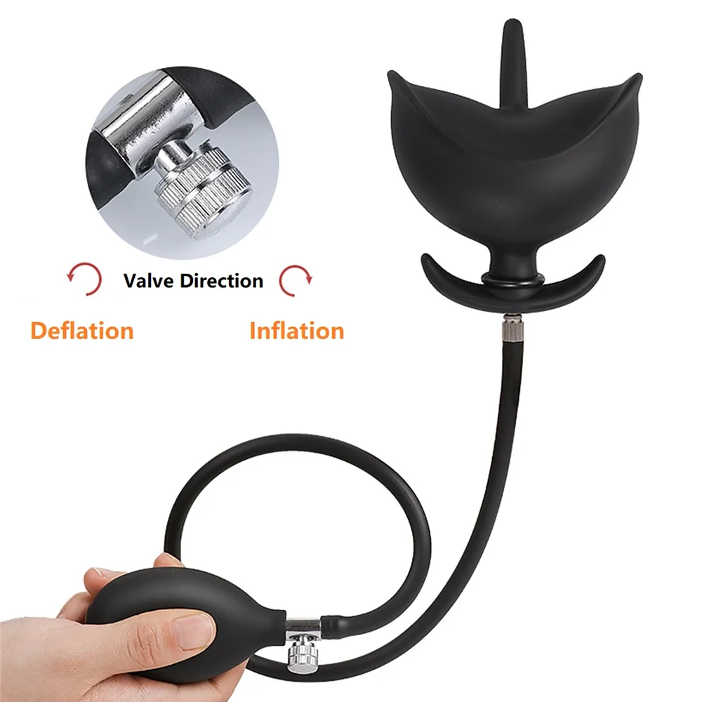 BDSM-tapón Anal inflable en forma de flor para hombres y mujeres, consolador extraíble, bomba expandible, Vagina, ano, expansión, juguete sexual Gay