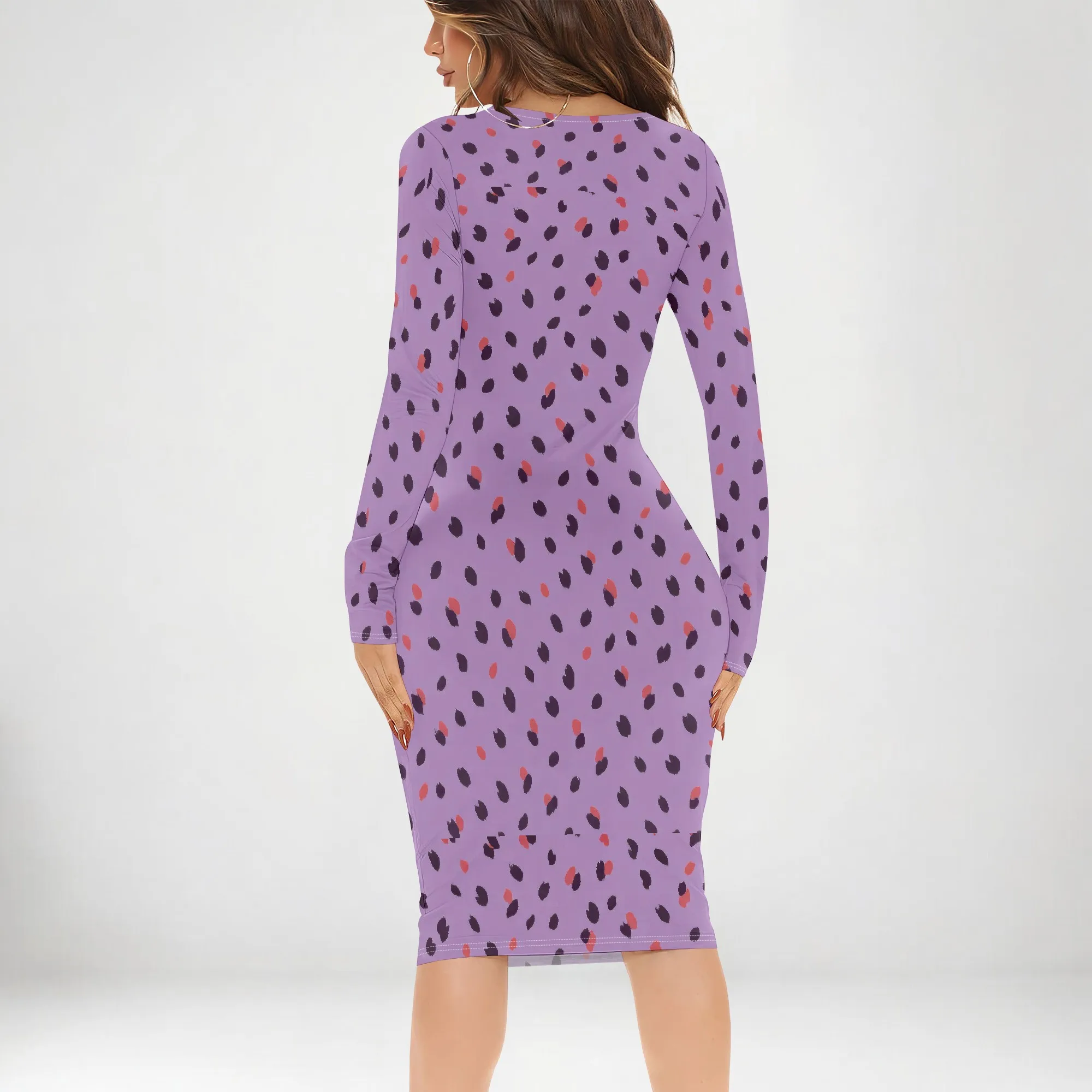 Abiti aderenti da donna Abito lungo casual midi sexy a maniche lunghe con data notturna senza maniche per club party