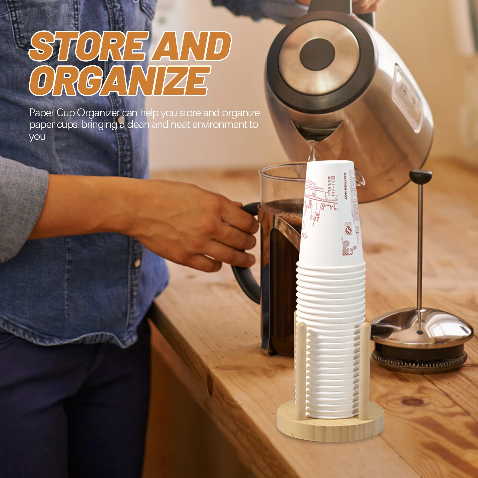 

Stylish Paper Cup Organizer Rack for Home Party Birthday Wedding Events Good Texture Easy Clean Maintain Coffee Station Supplies