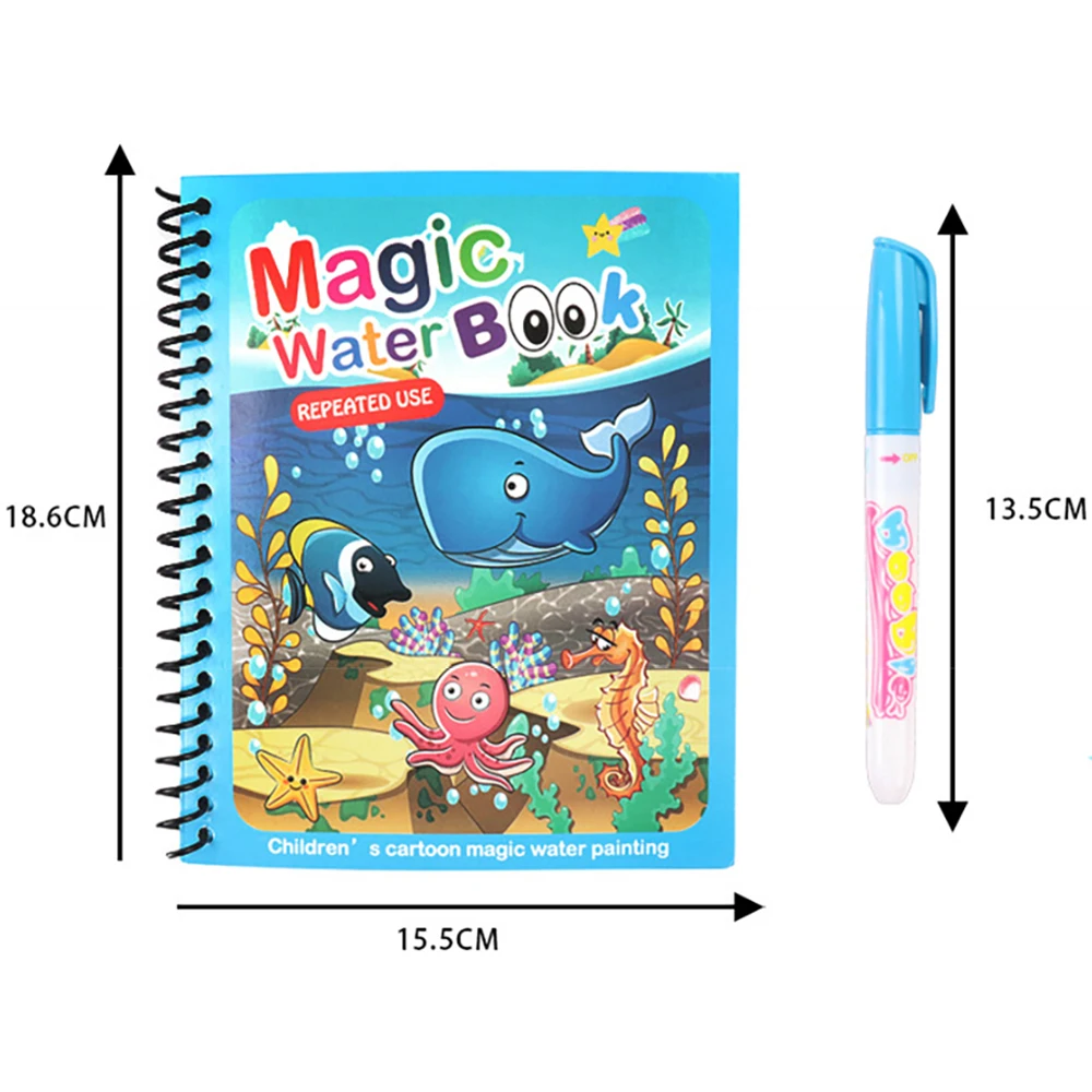 Magical Water Drawing Book Toys Variety of Themes Reusable Coloring Magic Water Drawing Book Early Education Toys for Children