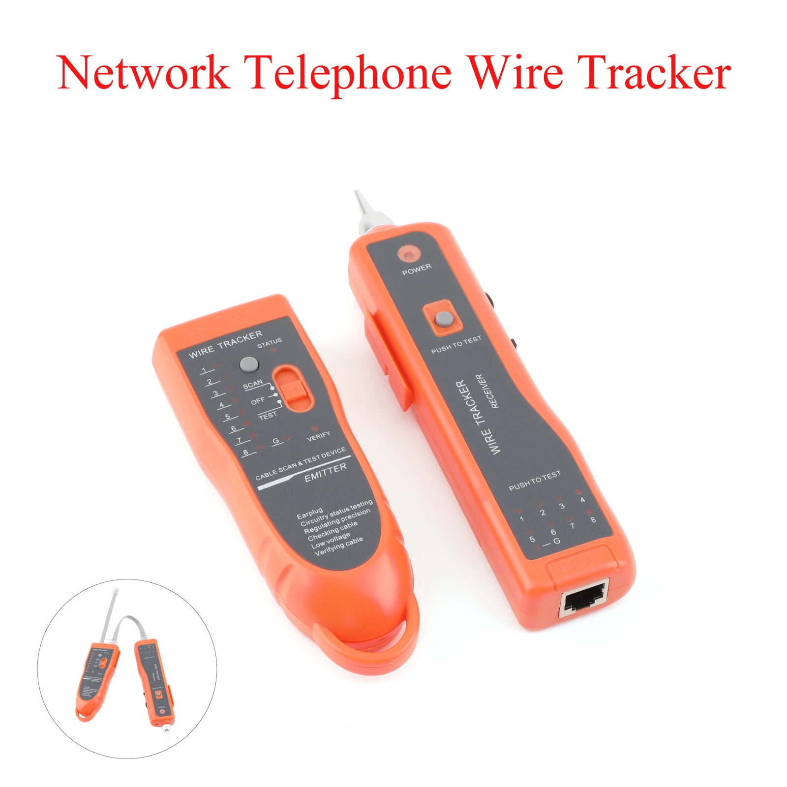 

LAN Network Cable Tester Line Finder Telephone Line Tracer Diagnostic Tone Distance Tool Kit For Cat5 Cat6 STP UTP RJ45 RJ11