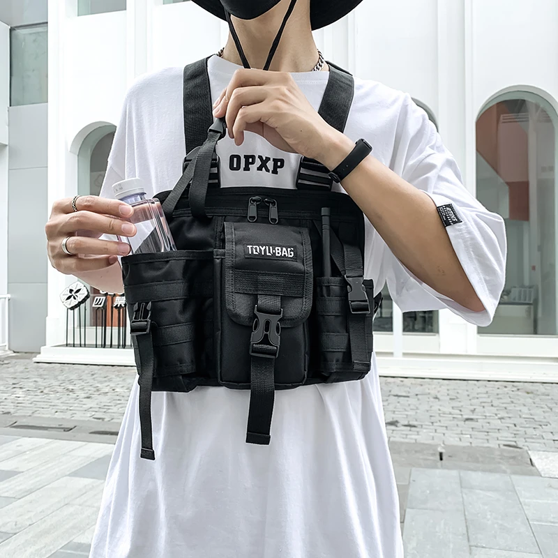 Tactical Chest Rig Bag Hip Hop Streetwear Vest Bag Unisex Chest Pack Adjustable prethoracic Bags man Outdoor sport Vest backpack