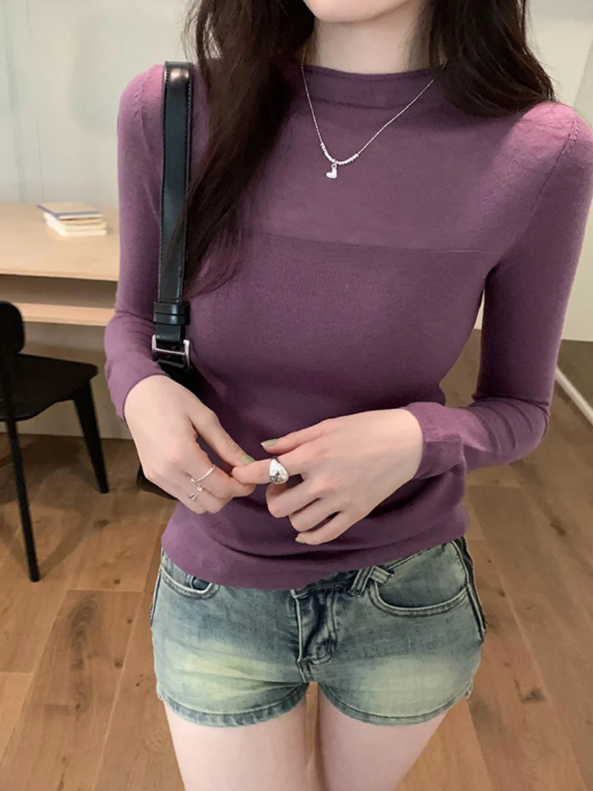 البلوزات لاعبا البلوفرات المرأة الصوف سترة المرأة الصوف يشعر طوق كامل الأعمال اليومية OL BF Y2K سيدة المهنية تخفيف #1