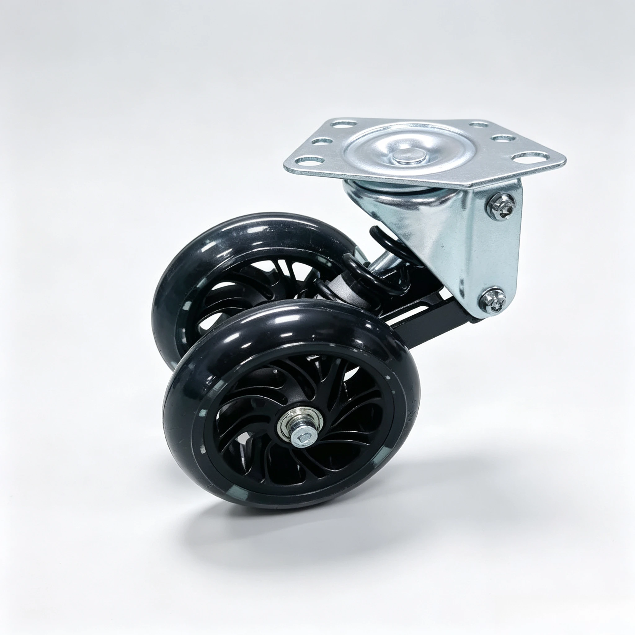 Shock Absorber Universal Caster Wheel, Heavy Duty 360° Swivel Cart Wheel, Trolley Trailer Shock Absorbing Replacement Wheel
