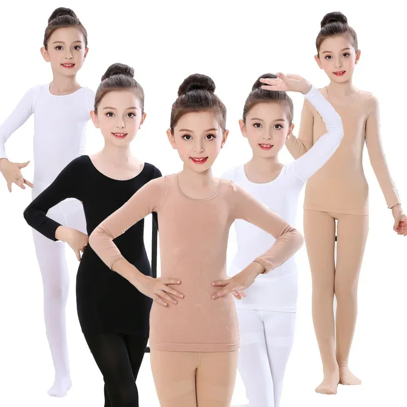 Girls Underwear Set Autumn Winter Fleece Warm Thermal Underwear for Kids Slim Dance Teen School Children Clothes Set 10 12 Years