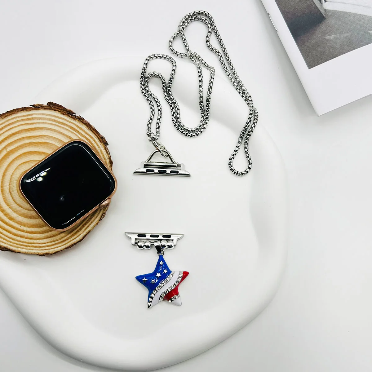 Necklace Adapter Pendant Compatible For Apple Watch Ultra Watch Band Strap For iWatch Series 8/7/6/5/4/SE 38 40 41 42 44 45 49mm