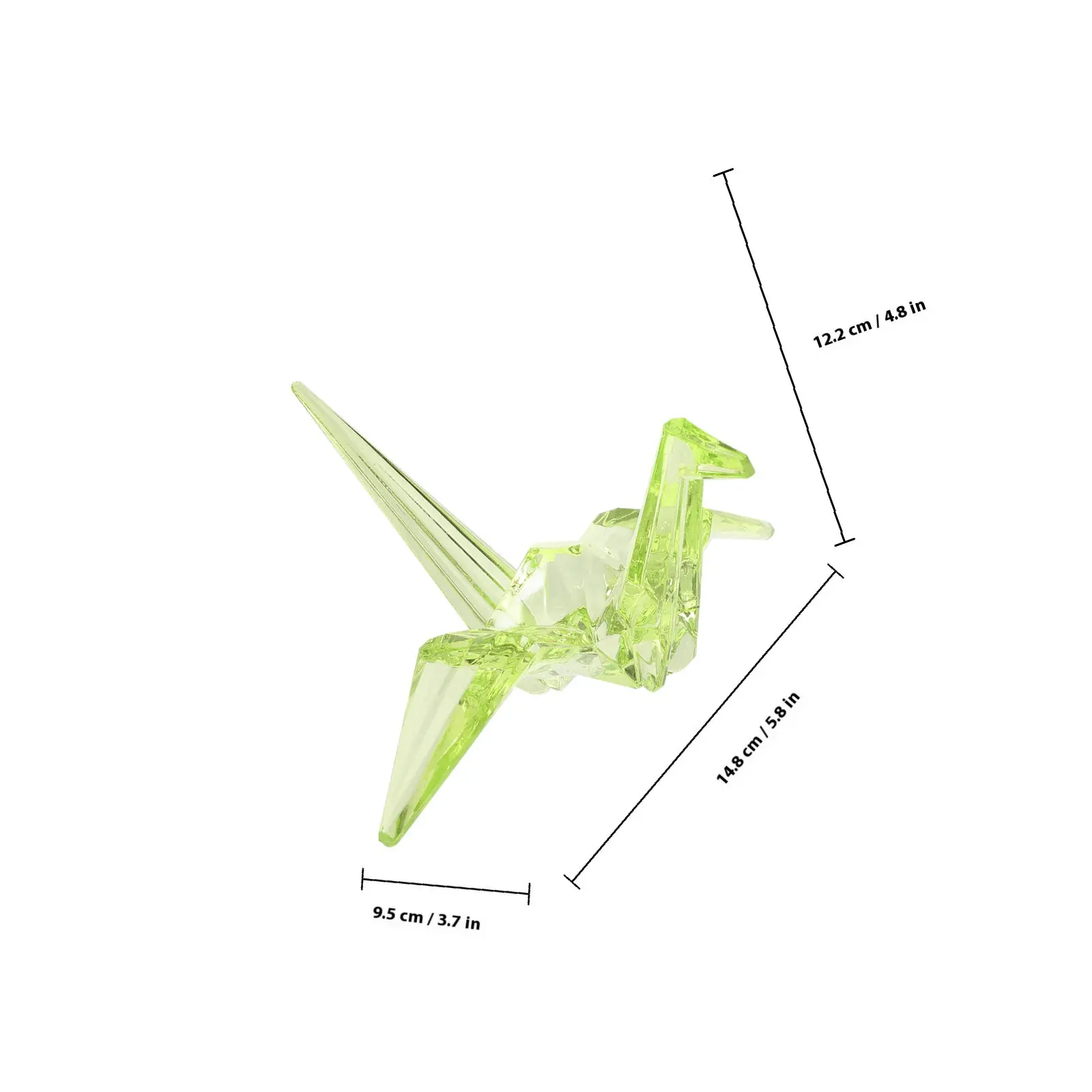 Transparent Acrylic Animal Decoration Origami Crane Clear Sculptures for Home Party Holiday Table Decoration Colorful Art