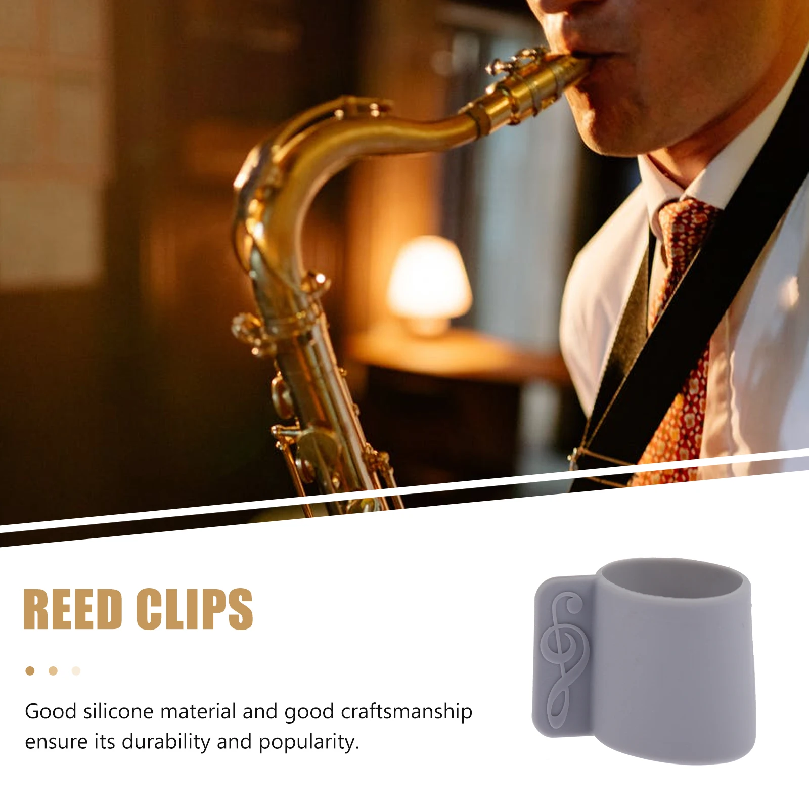 

Saxophone Mouthpiece Clip Reed Clips Accessories Simple Mouthpiece Clamp Light Grey Compact Practical Smooth Safe Affordable