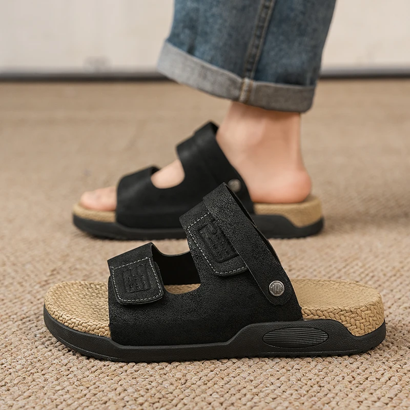 

Casual Men's Sandals Summer Outdoor Beach Slip-On Comfortable Soft Bottom Anti-Slip Sports Thong Slippers Wear-Resistant Thic...