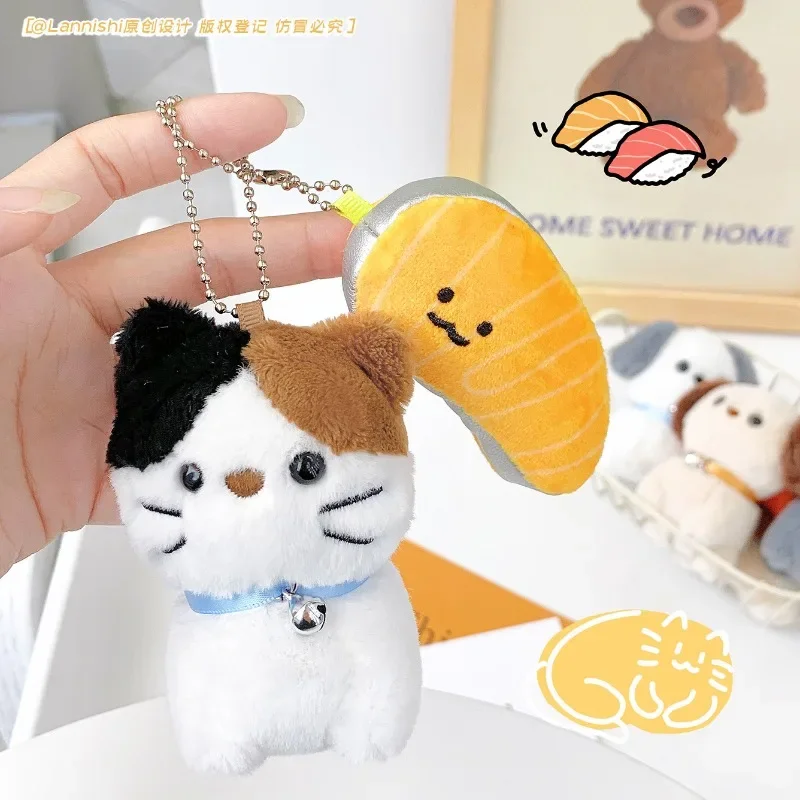 Capsule Toy Cute Pets Good Friends Cat Sushi Dogs Bones Powerful Suction Doll Keychain Dog Bone Bag Pendant Paired Doll