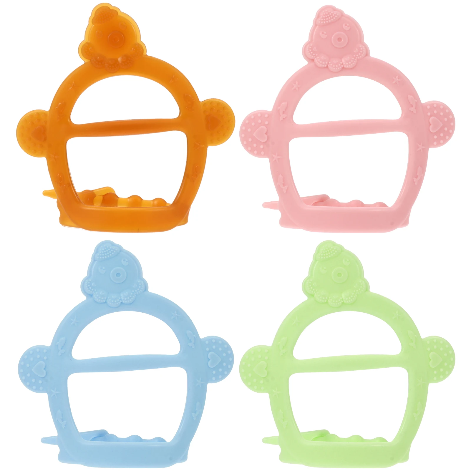 

4pcs Baby Teething Toy Silicone Octopus Teether Wear-resistant Molar Stick Gentle Material Protect Gums Develop Oral Habit