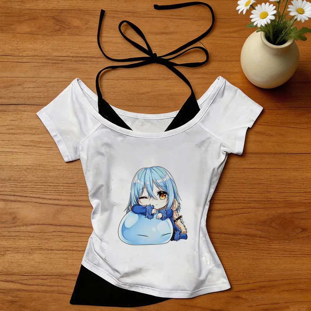 That Time i Got Reincarnated As a Slime cropped top women streetwear japanese manga top tees 2000s grunge anime meme alternative