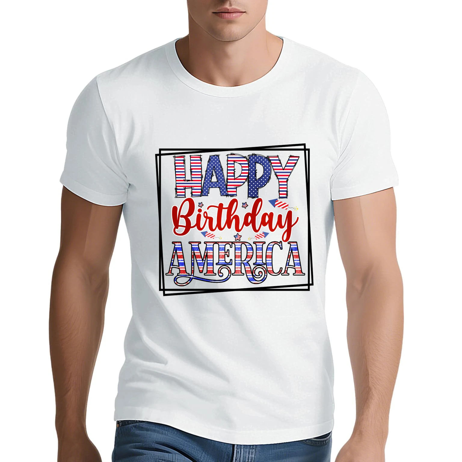 Men's t-shirts 2025 New Men's clothing Basic Y2k tops Breathable Men's clothing Printed Graphic Solid color Summer Solid color