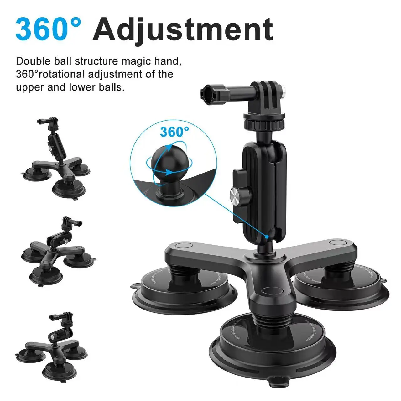 Ckhb-35D45 سوبر قوي المغناطيسي 360 درجة بانورامية حامل كاميرات مراقبة عالي الجودة الضغط ترايبود شفط كأس الملحقات ل insta360