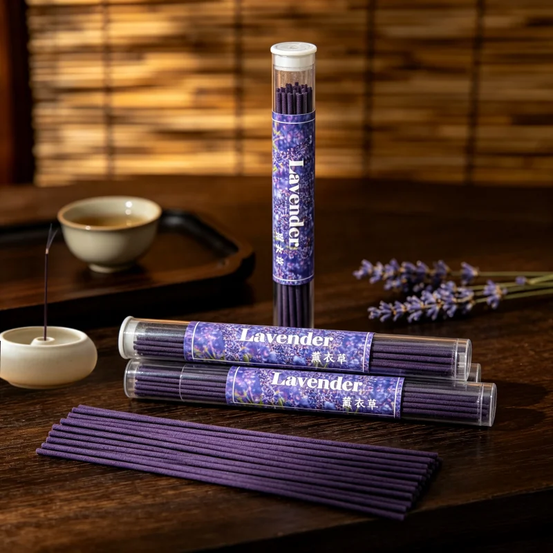 1Bottle / 50 Sticks lavender Lavender fragrance stick Natural, retro creative lavender Lavender fragrance stick