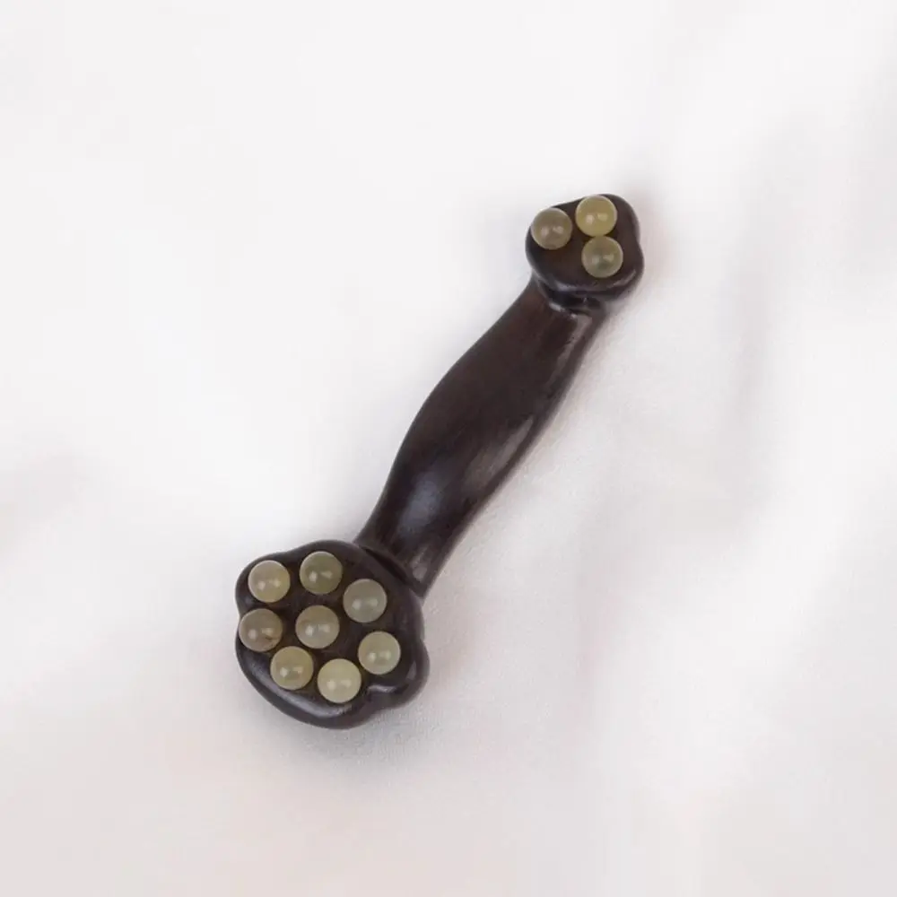 Copper Beads Guasha Face Massager Tool Wooden Handle Fascia Lifting Face Manual Massager Handheld Multifunctional