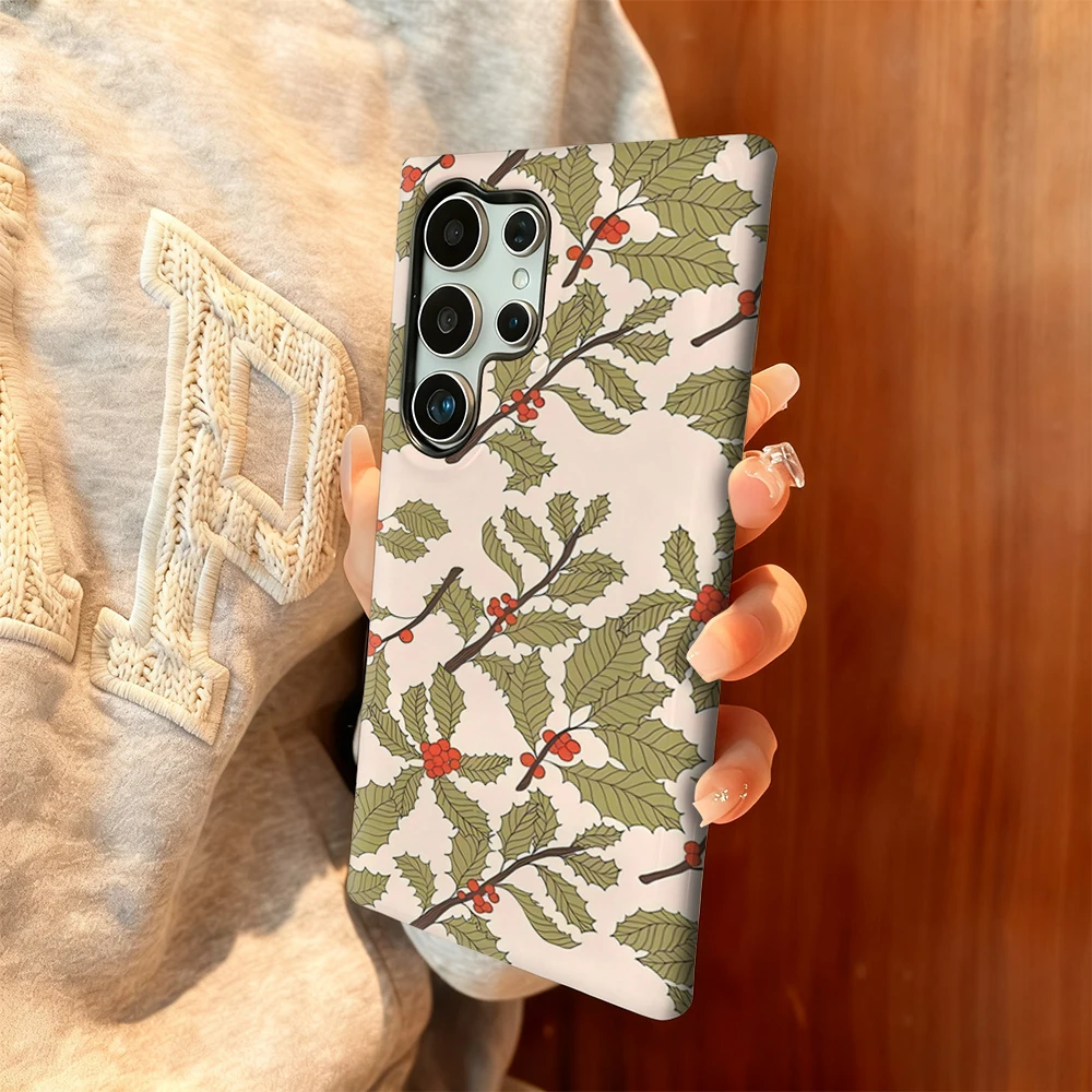 Чехол для телефона Holly Berries для Samsung Galaxy S25 Ultra S24 S23 Ultra Plus, противоударная двухслойная задняя крышка