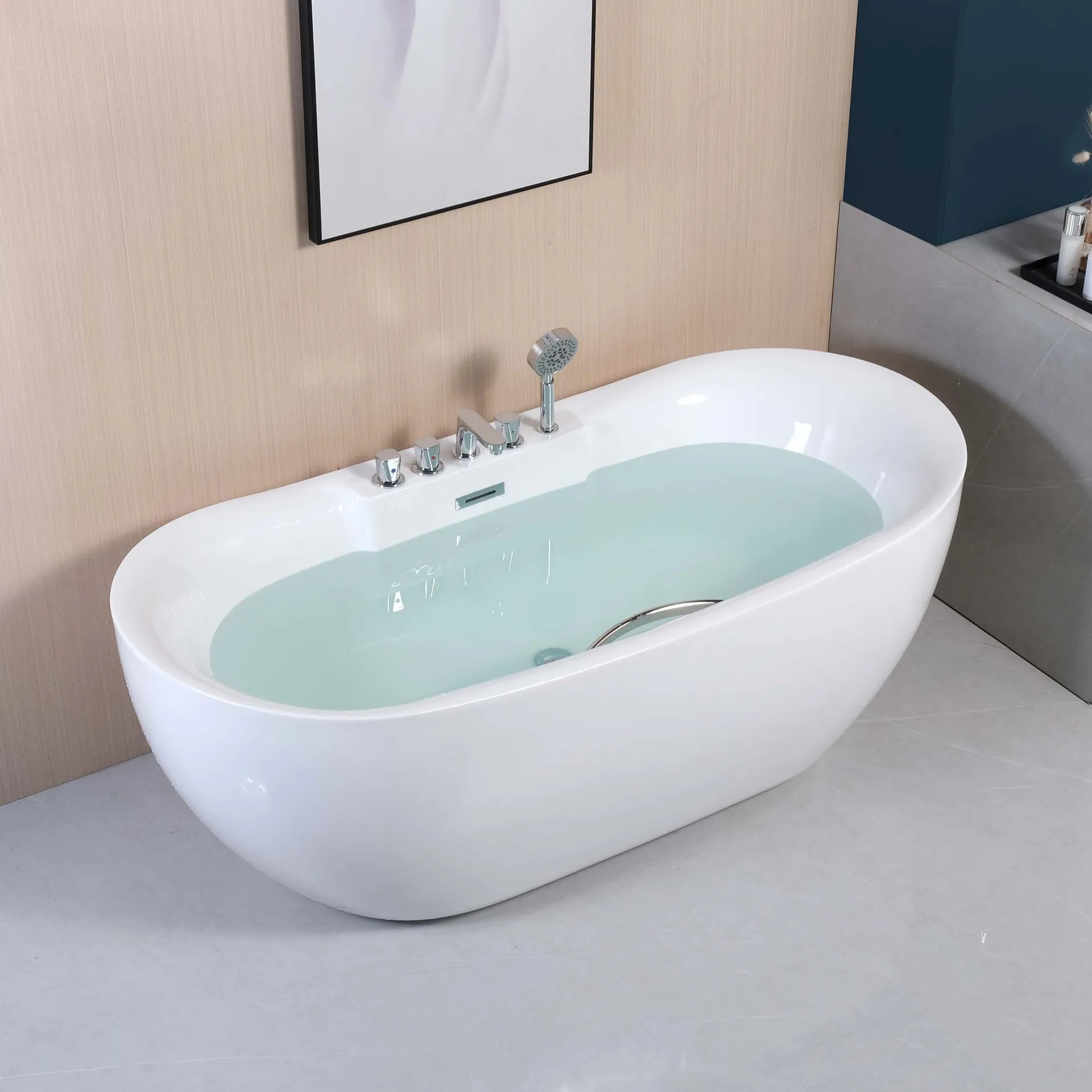 

Acrylic North America Nordic Internet famous independent hotel, homestay villa project, adult oval large space bathtub