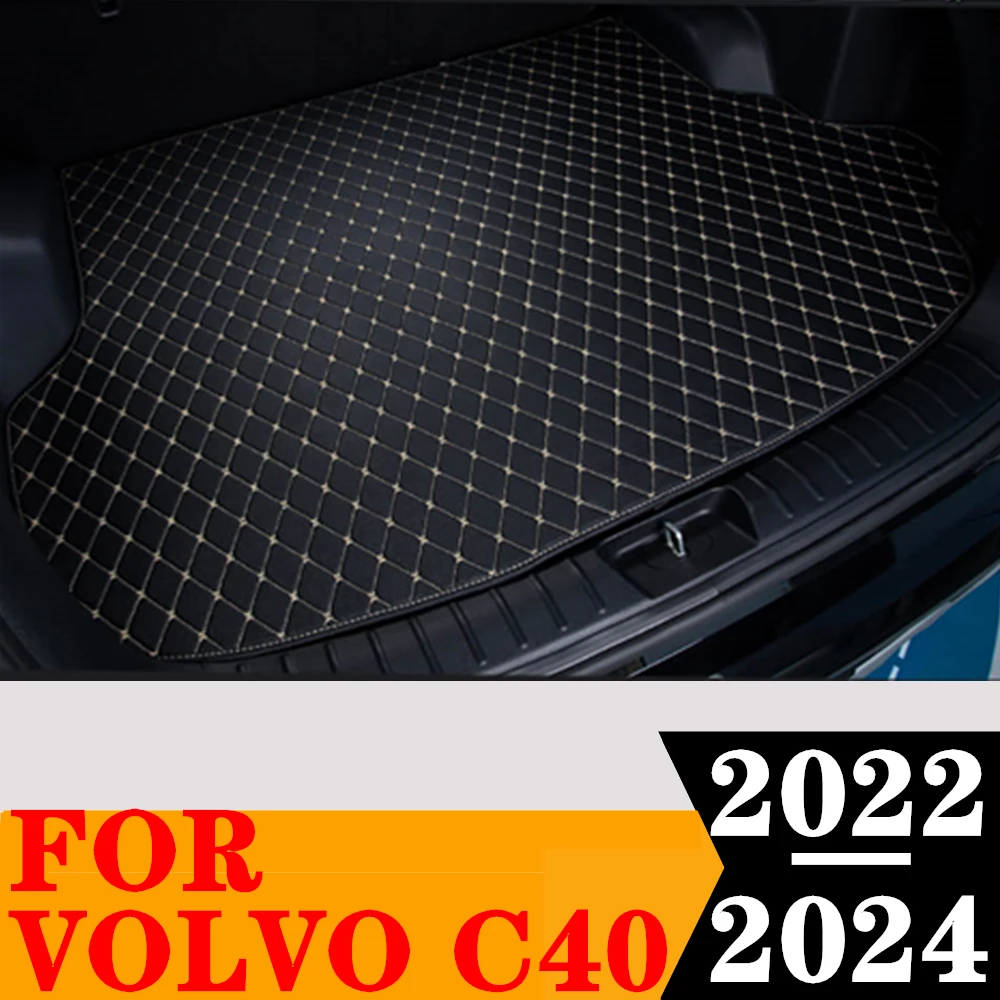 

Коврик для багажника автомобиля для Volvo C40 2024 2023 2022, коврик для багажника под заказ, коврик для багажника, Задняя подкладка для груза, чехол, аксессуары для интерьера