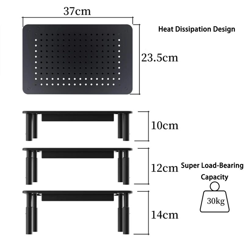 Imagem -02 - Computador Elevado Ajustável Rack Almofada do Assento Monitor Riser Desktop Stand Tela Plana Laptop Prateleira Printer Titulares Racks