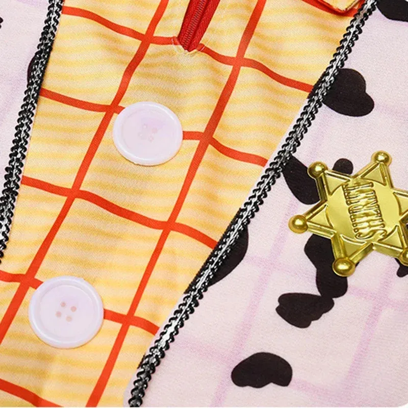 Kids Woody Cosplay Costume Toy and Story Sheriff Woody Pride Cosplay Bodysuit Clothes Halloween Carnival Costume Jumpsuits Hat