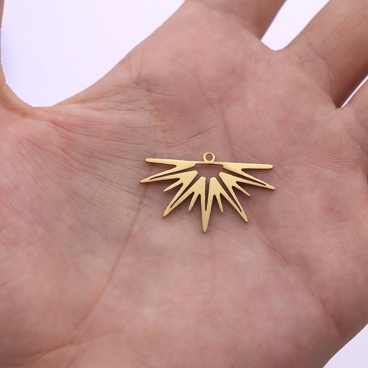 3pcs Sun Ray Charms Stainless Steel Starburst Celestial Pendant for DIY Jewelry Making Earrings Necklace Craft Accessories