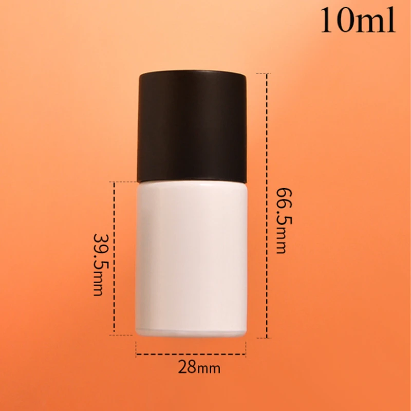 100pcs 10ml Glass Nail Polish Bottles Empty Refillable Nail Gel Polish Containers With Brush Cap Makeup Tools