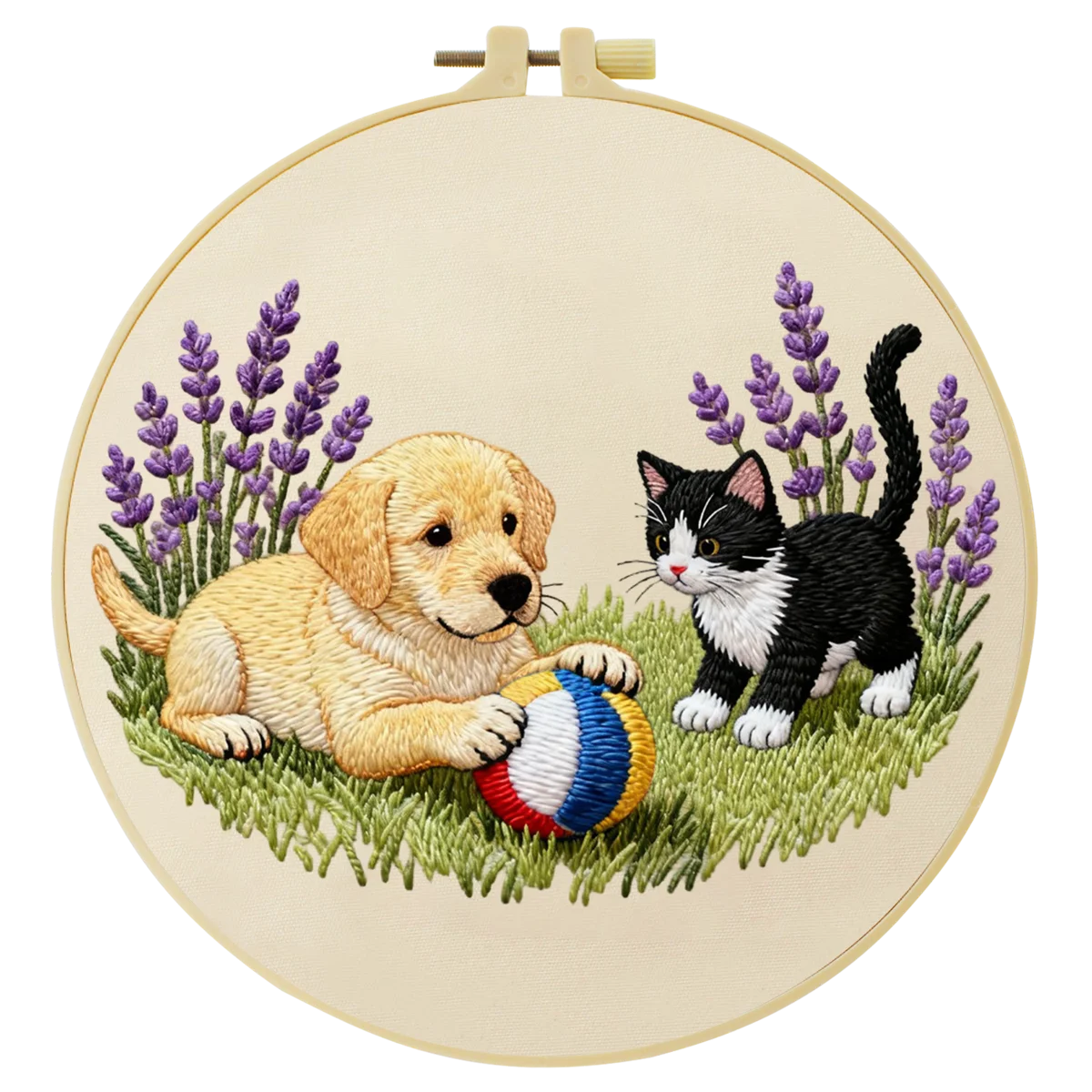 1 Stück 20X20CM/15X15CM 7,87/6,3 Zoll Hundestickerei-Starter-Kit DIY-Kit DIY-Stickerei-Set Handarbeiten Nadelkunst Heimdekoration – Detail 4