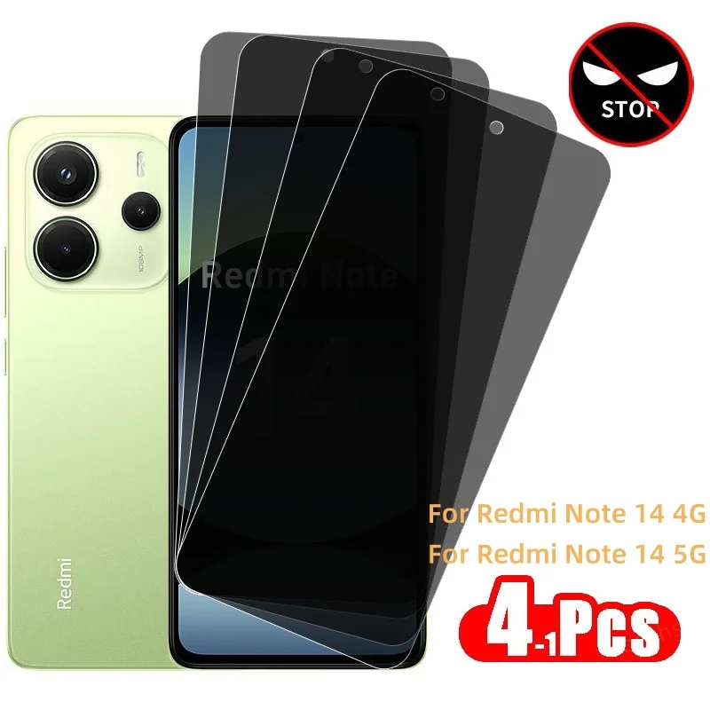 Privacy Screen Protector For Xiaomi Redmi note 14 Tempered Glass Anti-spy Protective Phone Anti Peeping Film Redmi note 14