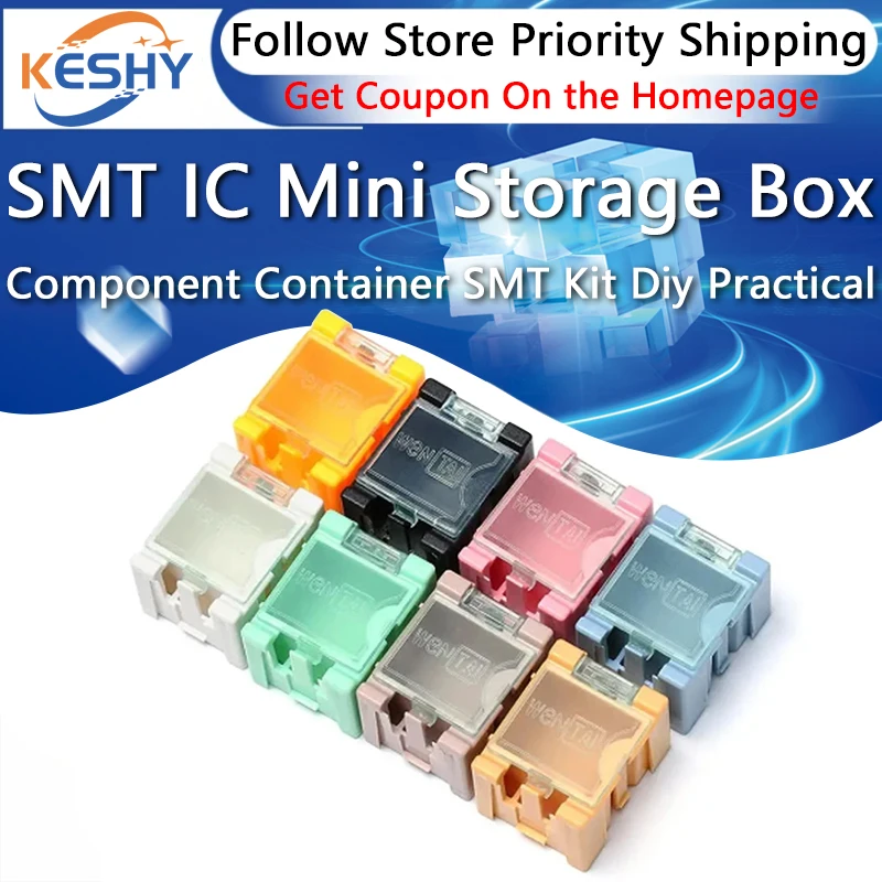 

5PC SMD Container SMT IC Electronic Component Mini Storage Box SMT Component container SMT Kit Diy Practical for Small Component