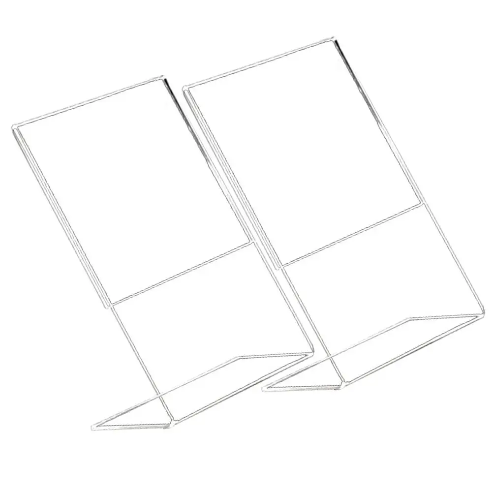 2 Pcs Acrylic Display Board Menu Holder Stand Table Sign Shelf Desk Framed Poster