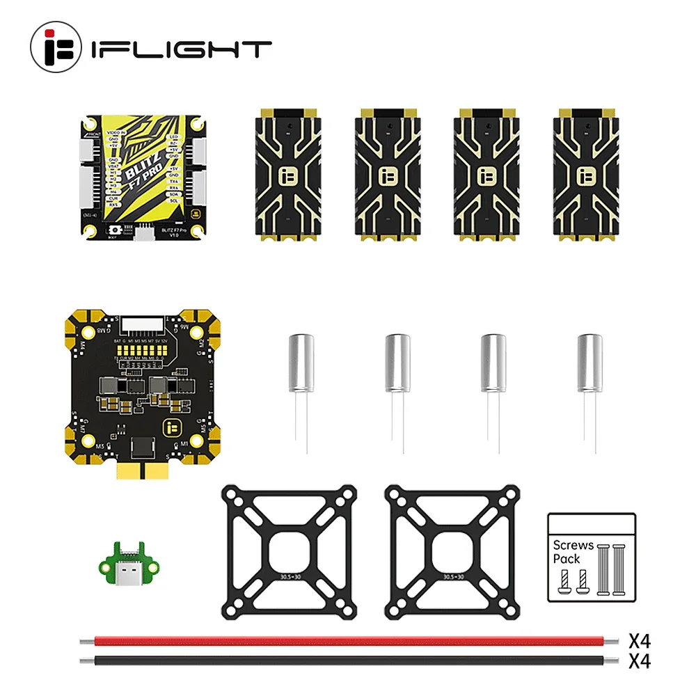 

IFlight Blitz F7 Pro BMI270 Combo Set W/ E80 Single ESC 2-8S Supports DShot 150/300/600/MultiShot / OneShot for RC FPV Drone