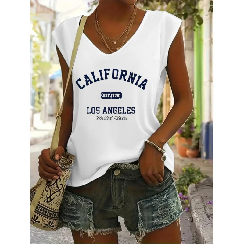 

New Women's Sleeveless Vest With Creative Letter Prints For Summer Street Casual Fashion