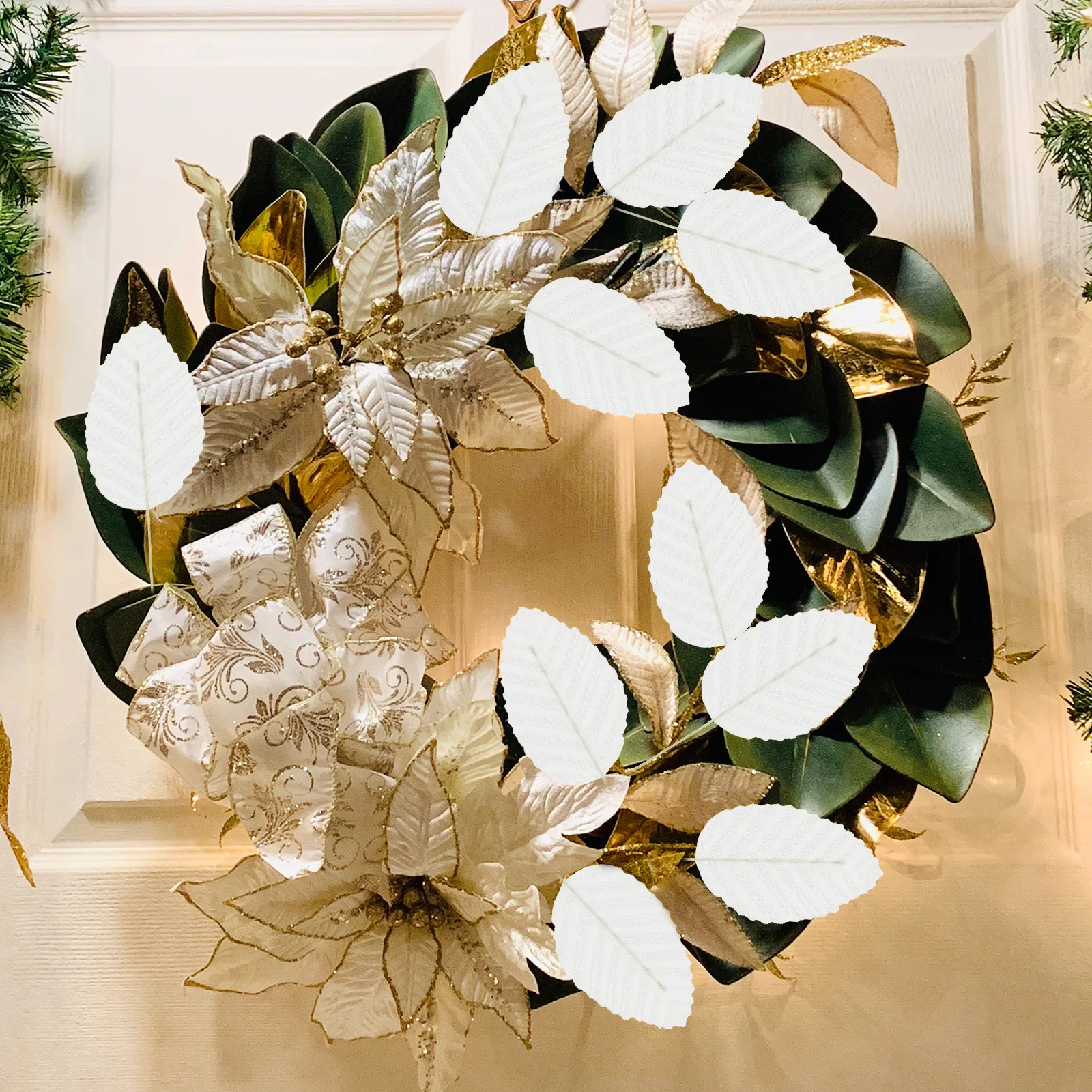 

200pcs Delicate Faux Home Decor Wall Dining Hall Classroom Wedding Party Office Artificial Leaf Room Accessories Decorative