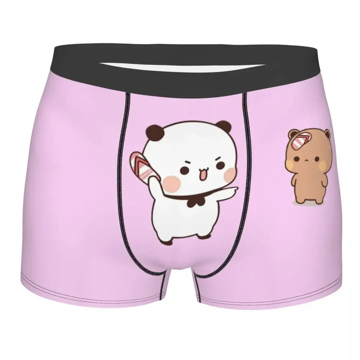 Funny Boxer Cute Dudu Is Throwing Flip-flops Shorts Panties Men Underwear Panda Bear Polyester Underpants for Homme Plus Size