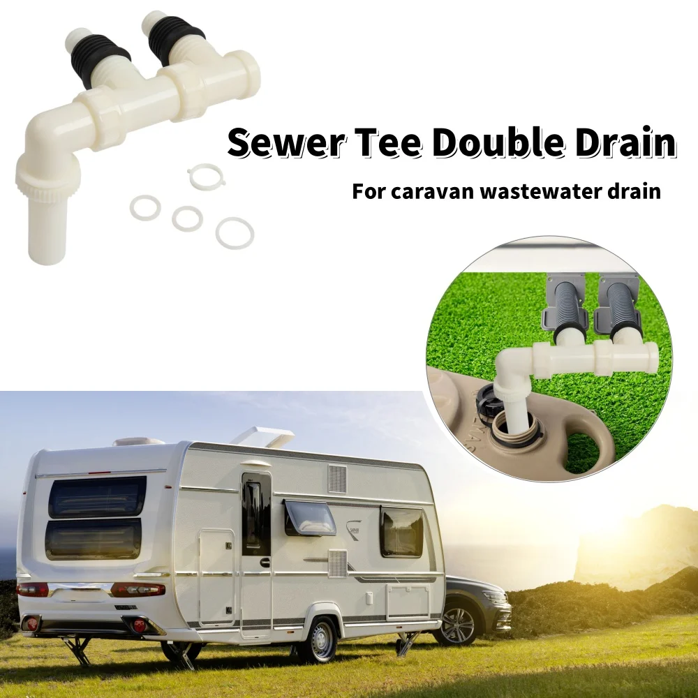

Double Waste Water Outlet Hose Pipe Adapter Use With Waste Hog Master 25mm 90 Degree Elbow For Caravan Motorhome