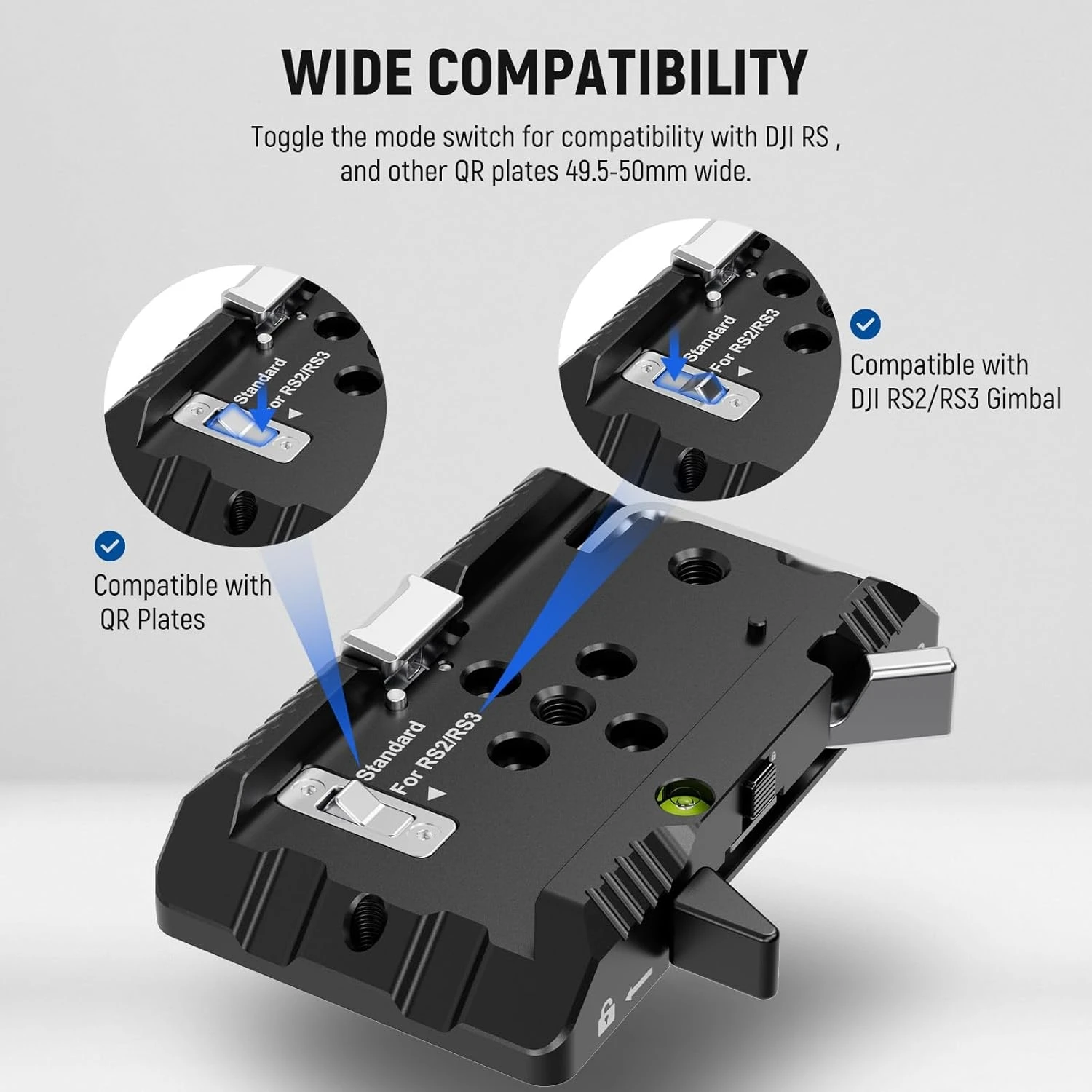 Lanxire 120mm Tripod Quick Release Plate & Clamp Kit for Manfrotto 501 502 DJI Gimbals QR Plate, Camera Quick Release Mount