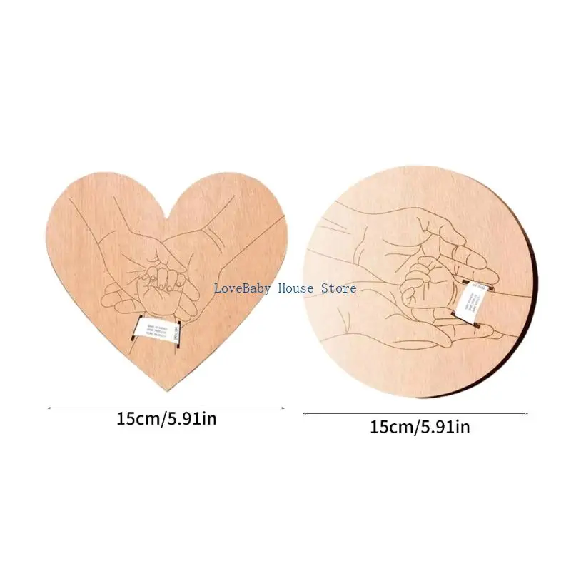 BX0D Porta bracciale per nascita in legno inciso, design liscio, ricordo per oggetti scena fotografici per neonati e regali